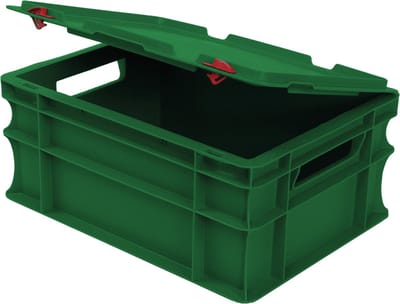 Alpac Stapelbak met deksel - Opbergbak - 400 x 300 x 185 mm - 15L - Groen