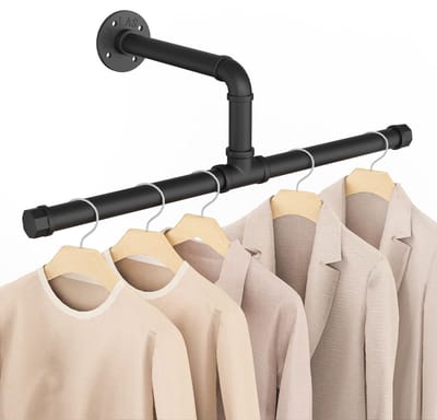 Unyqoos ® Kledingrek voor Wandmontage in Industrieel Design met Ruimtebesparende Eigenschappen voor Elke Kamer