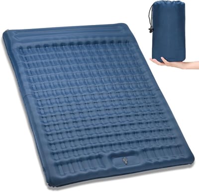 Dubbel Slaapkussen - Luchtmatras Kamperen - Buiten Slapen - Ingebouwde Pomp - 12.7cm Dik - Blauw