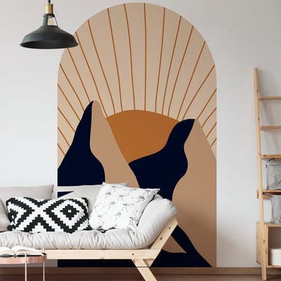 Vooraf gelijmd vliesbehang met gigantische muurschilderingen - ARCH MOUNTAINS AT TWILIGHT - 100x60cm