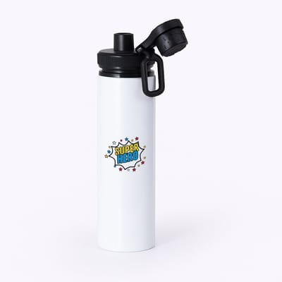 Hacebo® - Super hero waterfles met draaidop zwart - Superhelden - een superheld - verjaardagscadeau - kado - gift - geschenk - water fles - 850ML