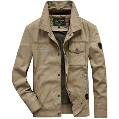 Lente en Herfst Nieuwe Jas Heren Casual Losse Grote Maat Jas Outdoor Herenjas XXXXL beige
