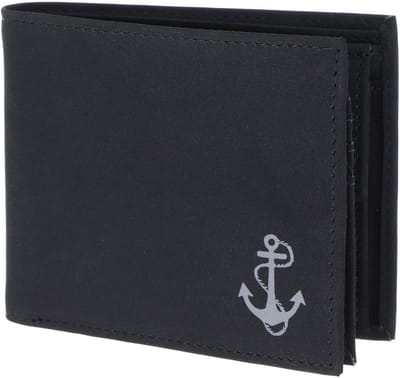 oxmox portemonnee New Cryptan RFID Protect Querscheinbörse Freedom Anchor Print Grey Black zwart