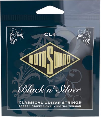 Rotosound CL4 snarenset voor klassieke gitaar, verzilverde bassnaren, medium tension