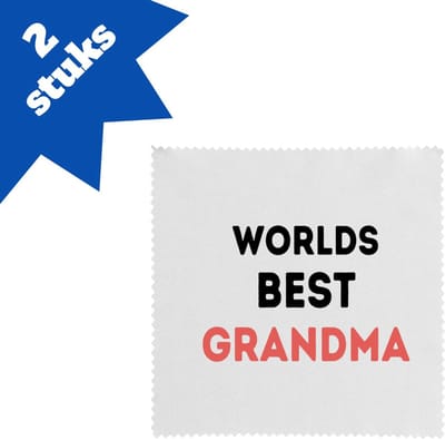 Akyol - worlds best grandma brillendoekjes - Oma - de beste oma - verjaardagscadeau - verjaardag - cadeau - cadeautje voor oma - oma artikelen - kado - geschenk - gift - 17,8 bij 17,8 cm - 2 stuks