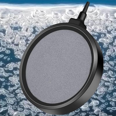 Luchtsteen voor vijvers en aquaria, grote luchtsteen schijf met 4mm/8mm slang aansluiting, ideaal voor zuurstofvoorziening en watercirculatie