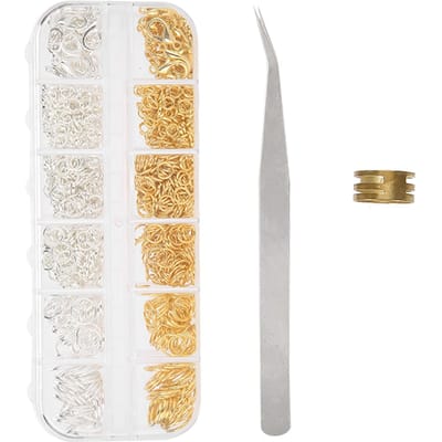 Gemengde Zinklegering Jump Rings Karabijnhaak DIY Sieraden Onderdelen Set Accessoires Zonder Tang white