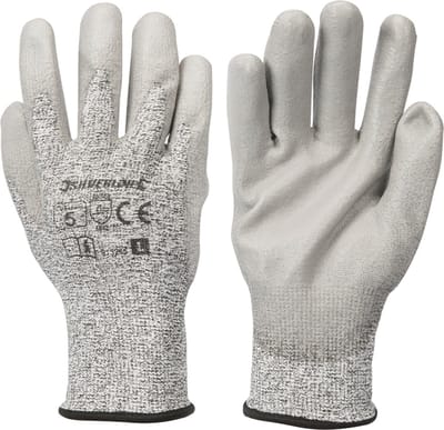 Silverline Snijbestendige werkhandschoenen - PU-coating - Maat 10 - Heavy-Duty