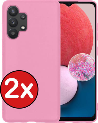 Hoesje - 2 Stuks - Geschikt voor Samsung Galaxy A13 4G - Sterk & Shockproof - Telefoonhoes - Back Cover - Case Siliconen - Telefoon Hoes - Lichtroze