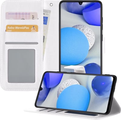 Hoesje - Geschikt voor Samsung Galaxy A42 - Luxe Bookcase - Walletcase Hoes - Portemonnee - Cover - Telefoonhoes - Wit