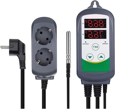 Slimme Thermostaat - Temperatuurregelaar - Temperatuur Beheersen - Dubbele Relaisuitgang - 100-230V - Zwart