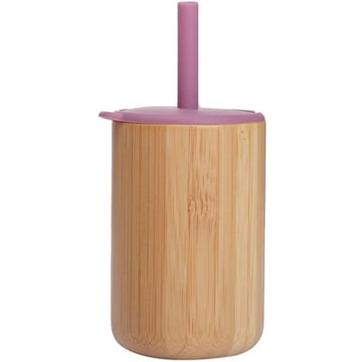 Faisons des tasses à boire en bambou et en bois pour l'alimentation de bébé Sûres Bambou Qualité Alimentaire Pailles en Silicone Tasses à eau pour enfants étanches violet foncé