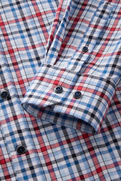 Bugatti Herren Casual overhemd met moderne ruitjes