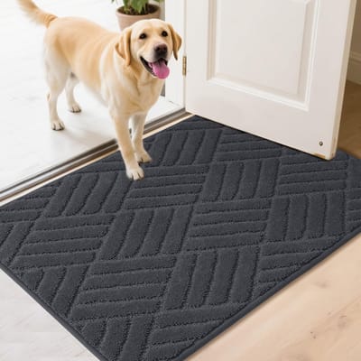Unyqoos® Grijze deurmat voor binnen met antislip en absorberende eigenschappen, grijs, 60*90 cm