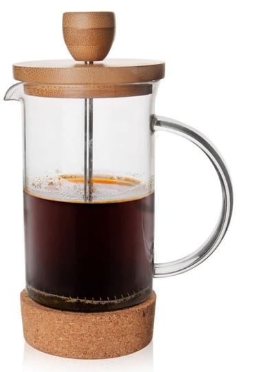 Orion - Glazen Café en Thee Pers - 400 ml - Borosilicaatglas en Roestvrij Staal