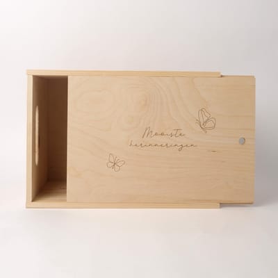 Memory box baby - Houten opbergkist - Mooiste herinneringen - Herinneringsbox - Kraamcadeau - Grote stevige houten opbergkist - Herinneringsdoos