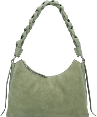 COCCINELLE Leren schoudertas Suede Bimaterial Shoulderbag Greenery / Greene Lichtgroen