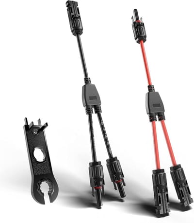 Zonneconnector Y-tak - Parallelle adapterkabel - Zonnepanelen verbinden - IP67 waterdicht en UV-bestendig - 14-10AWG kabel