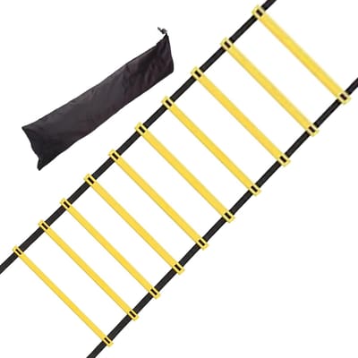 Trainingsladder - Voetbal ladder - Voetenwerk verbeteren - Robuuste constructie - 500x40cm - Zwart
