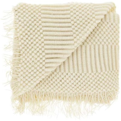 Unique Living - Plaid Palma Dove White -130x160cm