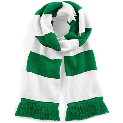 Beechfield Volwassenen Unisex Varsity Scarf (Kelly Groen/Wit)