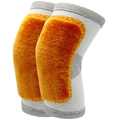 1 Paar Volwassen Warme Kniebeschermers Dikke Winter Warme Kniegewricht Ondersteuning Pad Mouw voor Mannen Vrouwen Beenwarmers grijs