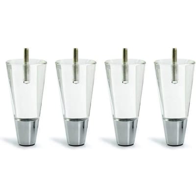 4 Stuks Acryl Meubelpoten 4,7 inch (120 mm) Vervangende bankpoten Kast Modern Transparant Decor DIY Poten Taps Toelopende Stijl Russian Federation