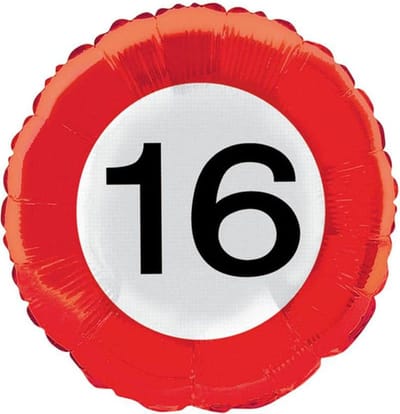 Folat - Folieballon 16 Verkeersbord 45 cm