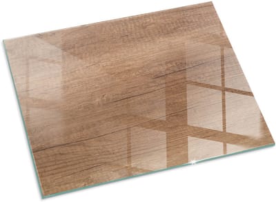 Tulup Kachel Vloerplaat - Natuurlijk houtpatroon Plaat Onder Houtkachel - 80 cm x 60 cm - Bruin Plaat Voor Onder Houtkachel - Rechthoek Kachel Vloerplaat - Vloerplaat Openhaard - Vloerplaat Voor Kachel - Vloerplaat Voor Houtkachel