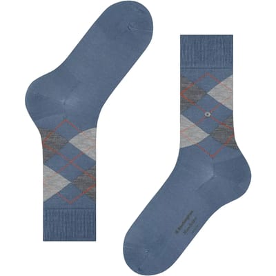 Burlington Manchester gedessineerd katoen sokken heren blauw - maat 46-50