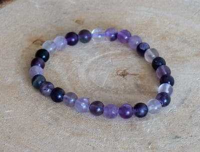 Paars Fluoriet Armband, 6mm, edelsteen - Perfect cadeau voor mannen en vrouwen - Inclusief uitleg - Spiritueel - Fluorite - Bescherming - Rust - Structuur - Inzicht - Fantasie - Angst - 100% NATUURLIJK