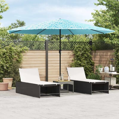 vidaXL - Parasol - met - stalen - paal - 388x388x248 - cm - blauw