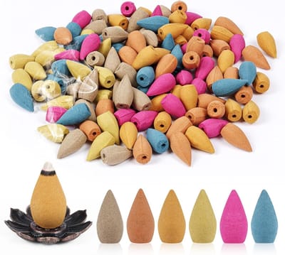 120 Stuks Backflow Wierook Cones met 1 Houder - Natuurlijke Geuren voor Meditatie, Yoga en Ontspanning