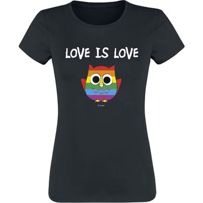 Tierisch - Fun T-shirt - Rainbow - Love Is Love - M tot XXL - voor Vrouwen - zwart