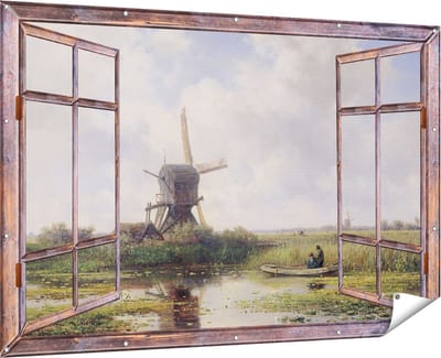 Gards Tuinposter Doorkijk In ’t Gein bij Abcoude - Willem Roelofs - 180x120 cm - Tuindoek - Tuindecoratie - Wanddecoratie buiten - Tuinschilderij