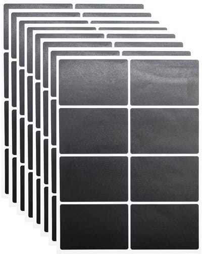 Dailygoods- Etiketten 64 Stuks - Zwarte Rechthoekige Stickers - Zelfklevend - Waterdicht - Herbruikbaar - 40 Vellen (40 x 60 mm)