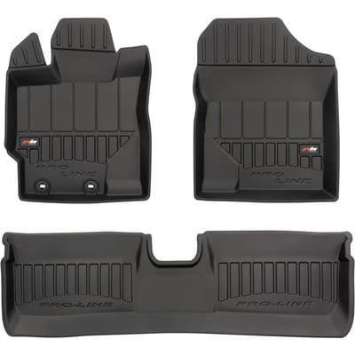 Frogum No.77 - Automatten set - Geschikt voor Toyota Yaris III 2011-2019 - Niet voor Hybrid - 3D TPE Rubber - 4-delig - Hoogte 6cm - Zwart