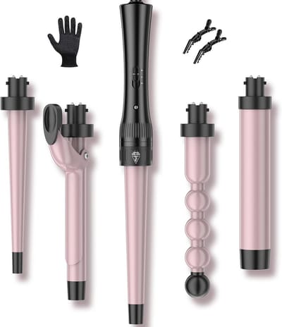 Krultang Set - Haarstyler Tools - Verschillende Looks - 5-in-1 Opzetstukken - 9-32 mm - Zwart