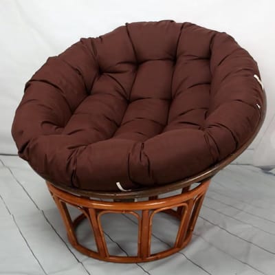 Stoelkussen Rond - Zitkussen Dik - Buiten Zitten - Veerkrachtig PP Katoen - 40x40 cm - Bruin