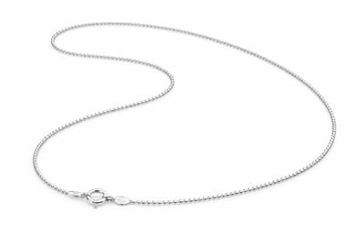 Zilveren collier unisex ball-chain kogeltjesketting 1mm dik, 50 cm lang 925 zilver