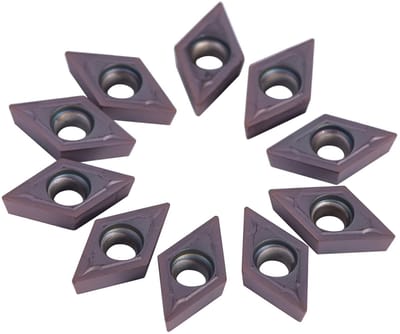 JHUBERS- Carbide Inserts 10 Stuks - DCMT11T304 - Hardmetaal - Snijblad - Draaigereedschap - Verpakking in Doos - Maat 19*11*4mm - Snij-inzetstukken