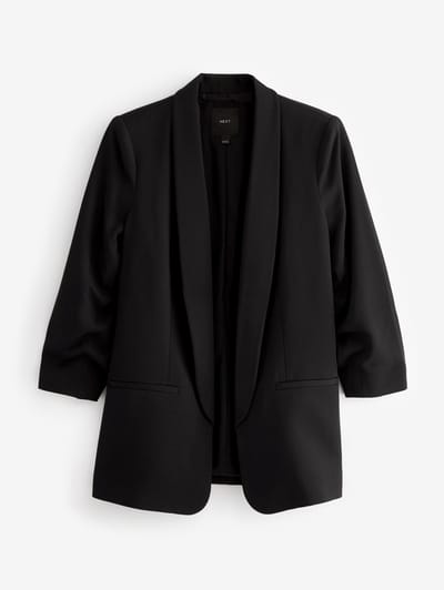Next - Dames - Ruimvallende blazer met ruches aan de mouwen - Zwart