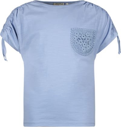 Like Flo F402-5405 Meisjes T-shirt - Ice blue - Maat 134