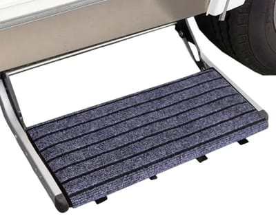 RV-trapmat - Trapmat - Antislipmat - Verstelbare antislipmat - Geschikt voor campertrappen - 46 x 46 cm - Blauwgrijs gestreept