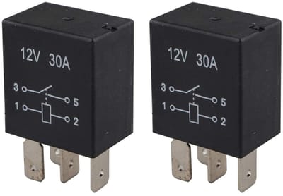 Dailygoods - Relais auto vrachtwagen - Zwaar belastbaar - Universeel - 12V - 30A - 2 stuks - Vervoer - Standaard relais - Geschikt voor elk voertuig