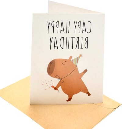 Leuke verjaardagskaart met capybara, grappige en schattige kaart voor mannen en vrouwen, perfect als verjaardagscadeau