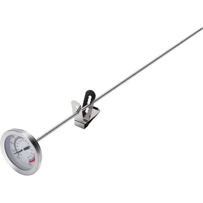 Thermomètre en Acier Inoxydable avec Pince pour Casserole 32 536 Fahrenheit Thermomètre pour Friture Profonde pour la Cuisson la Friture