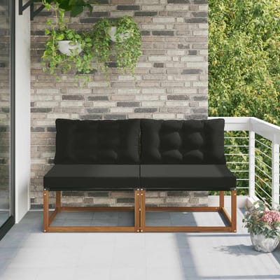 vidaXL - 2 - st - Buiten - Midden - Sofa - Massief - Acacia - Hout - Naturel