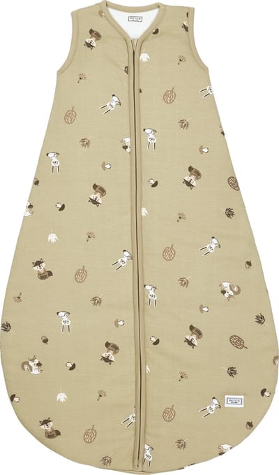 Meyco Baby Forest Animals baby slaapzak rond gevoerd - sand - 98cm - 2.5 TOG