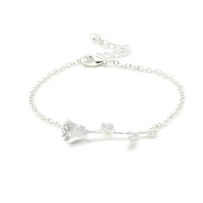 Lumici® | Roos Armband - Rose Bracelet - Cadeau Voor Vrouwen / Vriendin - Natuur - Flower - Bloem - Boom - Vriendschap Cadeau - Moeder - Moederdag Cadeau - Cadeau voor Vrouwen - Verrassing - Goud - Rosegoud - Zilver